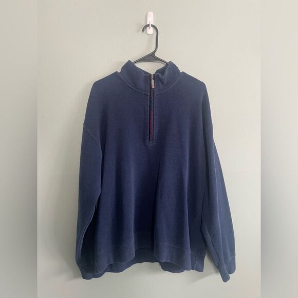 Orvis Men’s Fleece Heavy 1/4 Zip Pullover Sweatshirt Size XL Blue Navy - Picture 1 of 6